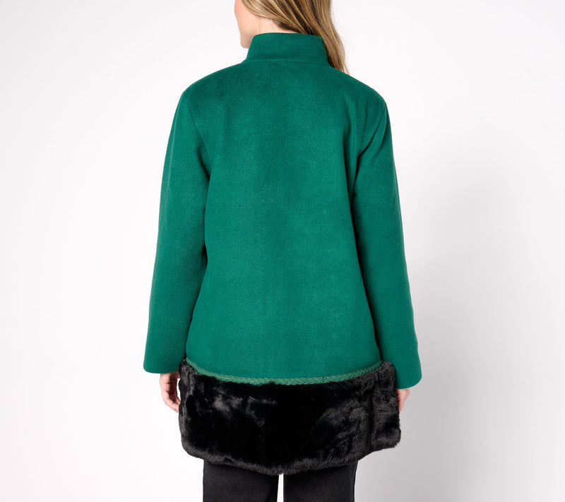 by Stacy London Coat with Removeable Faux Fur Hem — View 8