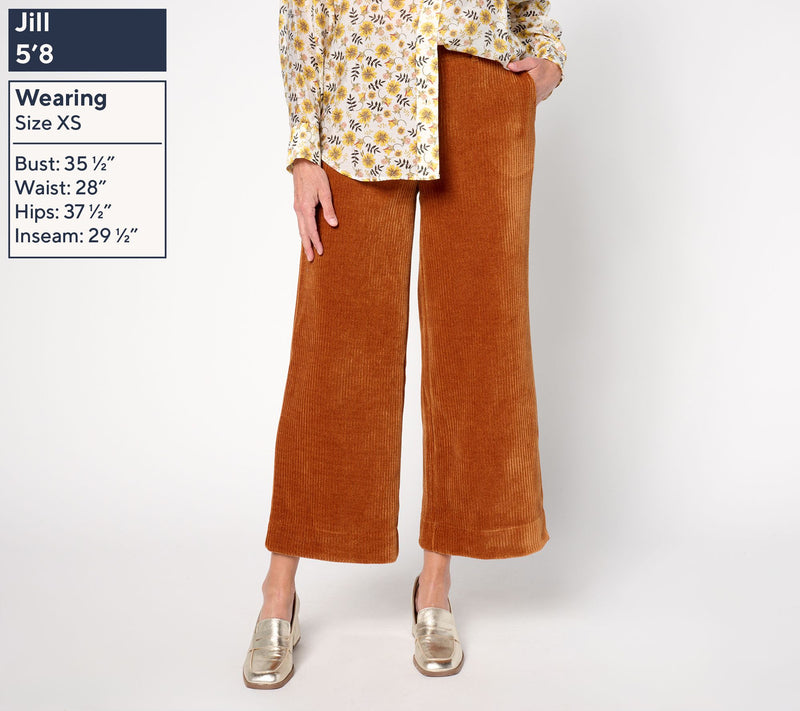 by Stacy London Petite Stretch Corduroy Wide Leg Pull-On Pant — View 9