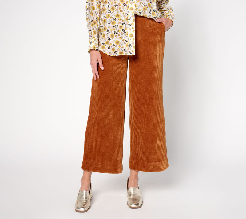 by Stacy London Petite Stretch Corduroy Wide Leg Pull-On Pant — View 5