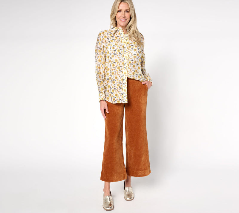 by Stacy London Petite Stretch Corduroy Wide Leg Pull-On Pant — View 11