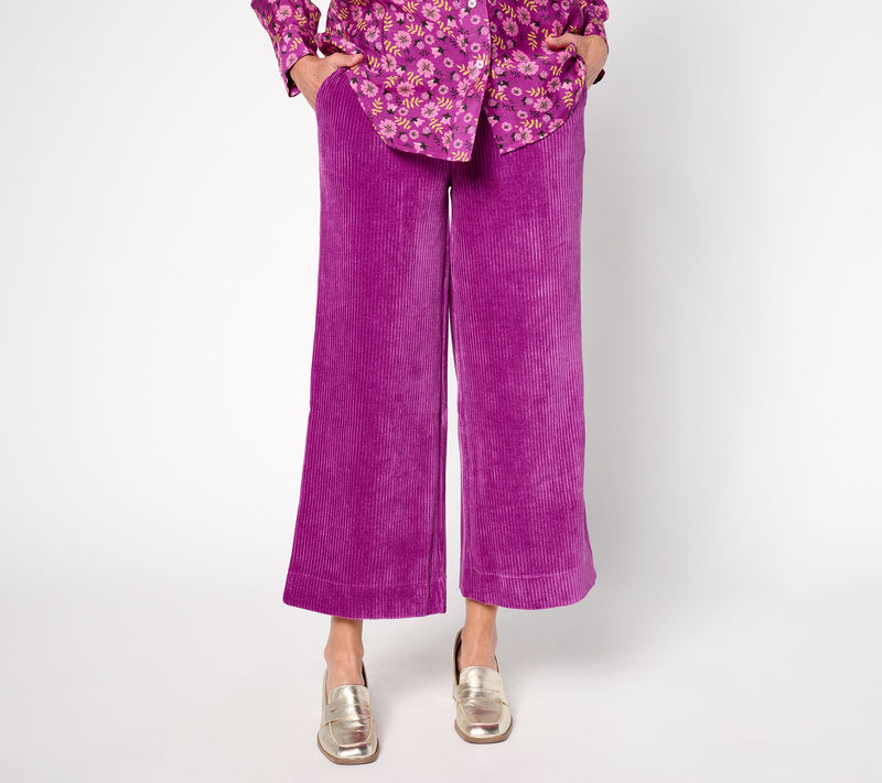 by Stacy London Petite Stretch Corduroy Wide Leg Pull-On Pant — View 3