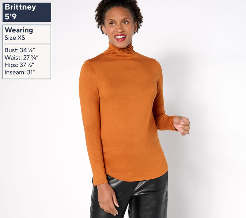 by Stacy London Long Sleeve Jersey Turtleneck — View 12