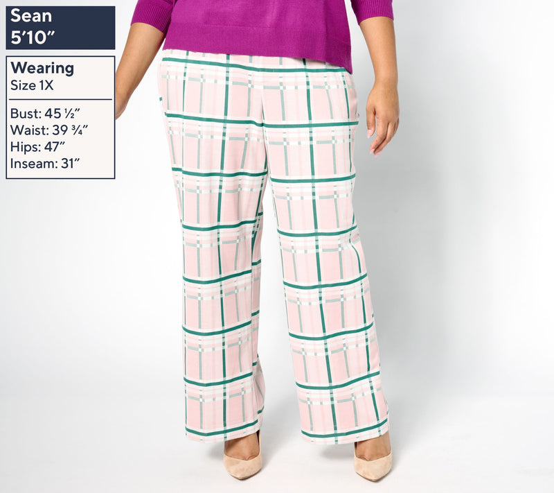 by Stacy London Regular Knit Jacquard Wide Leg Pull-On Pant — View 6