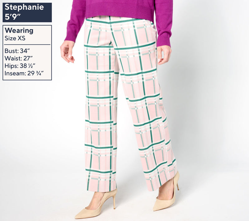 by Stacy London Petite Knit Jacquard Wide Leg Pull-On Pant — View 7