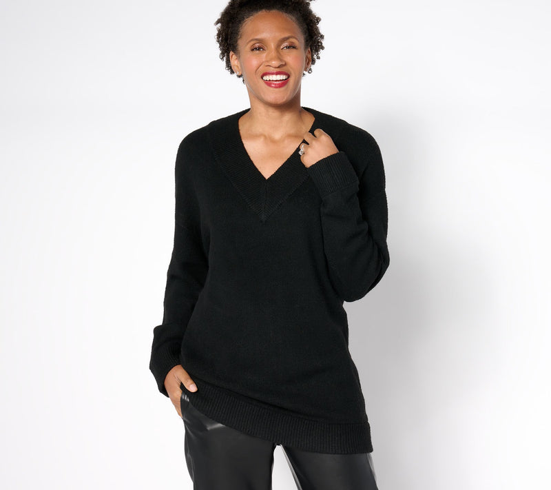 by Stacy London Relaxed V-Neck Sweater — View 9
