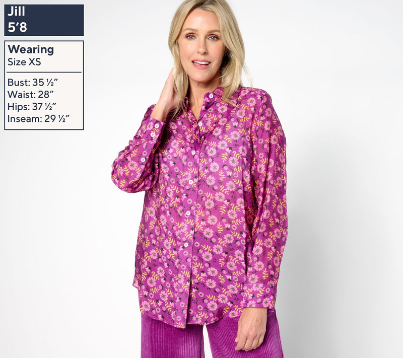 by Stacy London Printed Lightweight Cotton Shirt — View 9