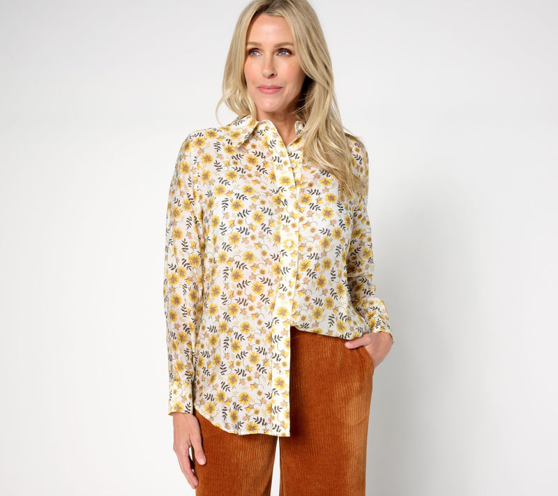 by Stacy London Printed Lightweight Cotton Shirt — View 5