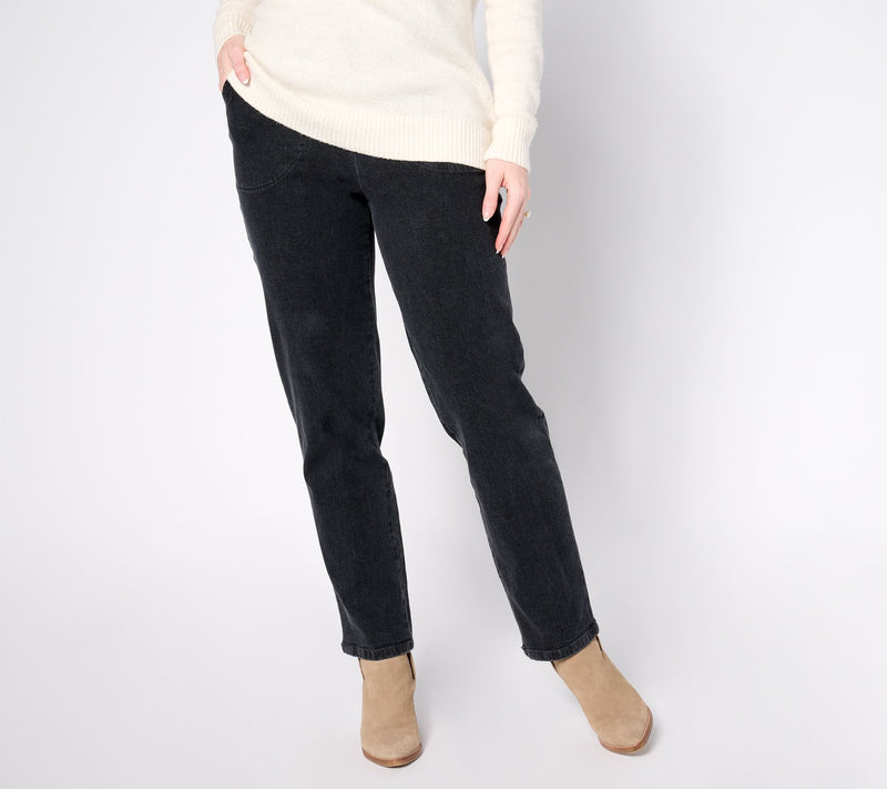 Denim & Co. Original Waist Stretch Regular Side Pocket Pant-BlackDenim — View 13