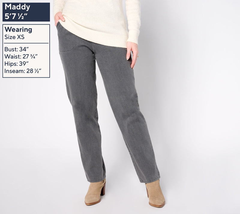 Denim & Co. Original Waist Stretch Tall Side Pocket Pant-BlackDenim — View 11