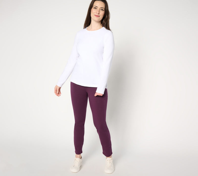 Denim & Co. Active Petite Duo Stretch Slim Straight Pant — View 7
