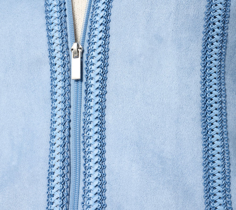 Denim & Co. Archives Faux Suede Jacket with Crochet Trim — View 12