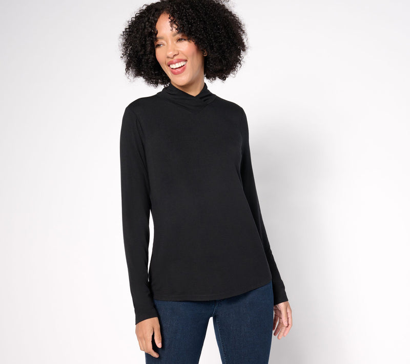 Women with Control Crossover Mock Neck Top — View 12