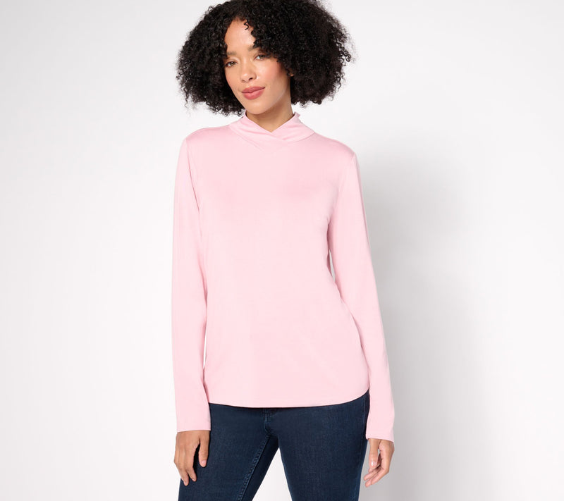 Women with Control Crossover Mock Neck Top — View 15