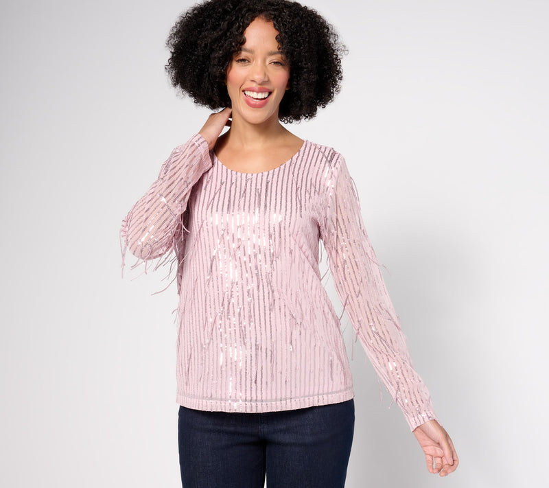 Attitudes by Renee Drippy Sequin Top — Main view
