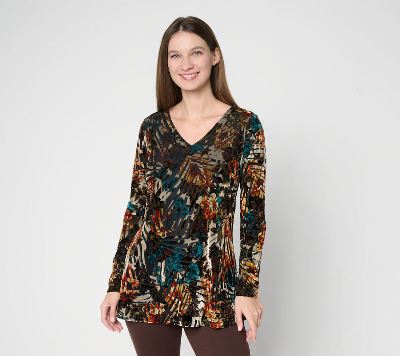 Women with Control Burnout Long Sleeve Top — View 9