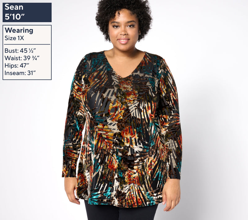 Women with Control Burnout Long Sleeve Top — View 10