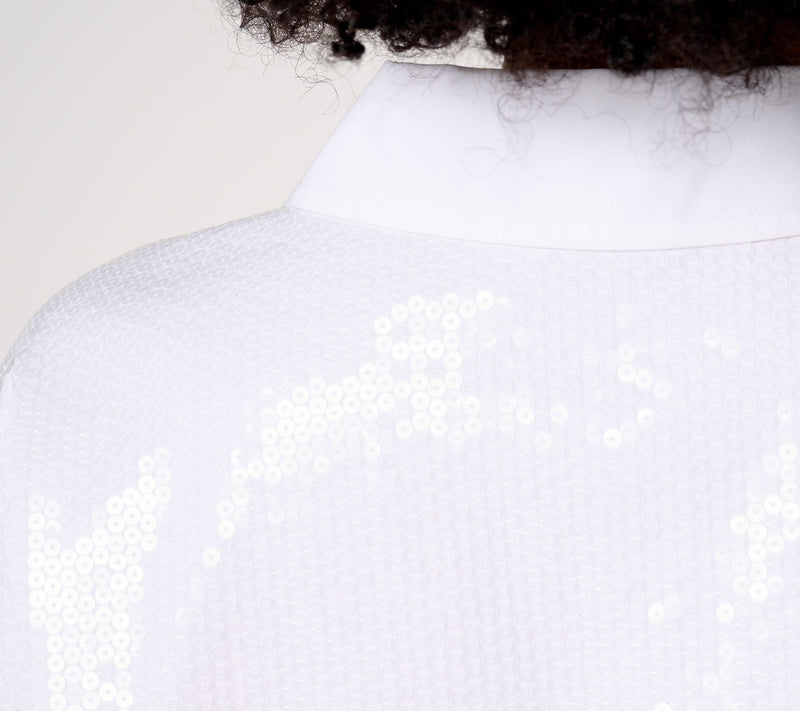 Women with Control Button Front Shirt with Sequins — View 5