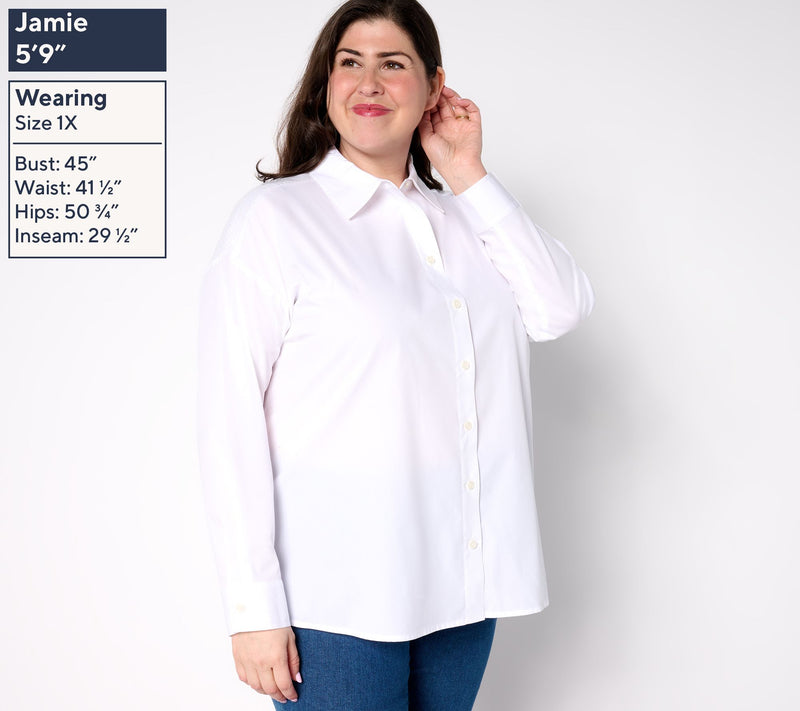 Women with Control Button Front Shirt with Sequins — View 2