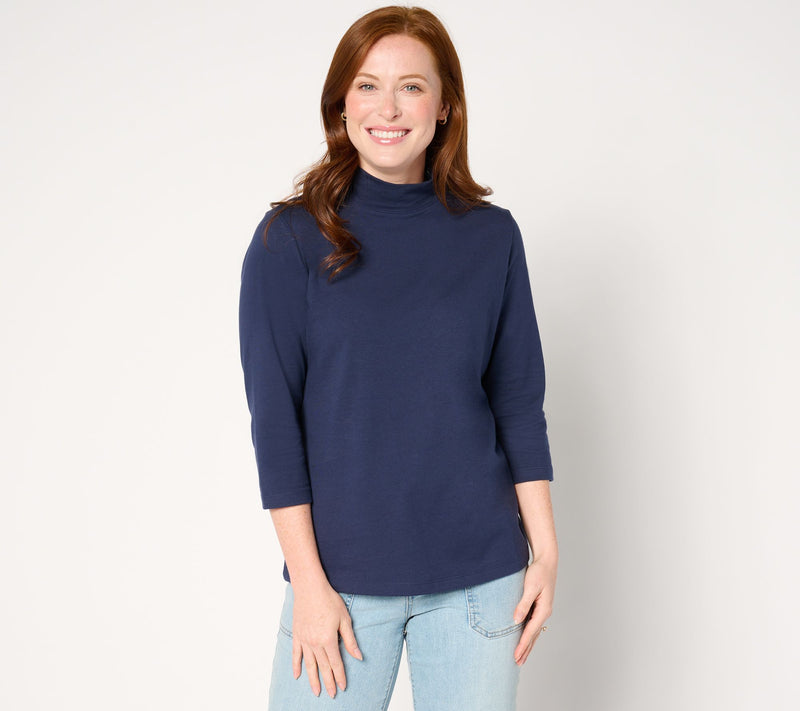 Denim & Co. Essentials Perfect Jersey 3/4 Sleeve Mock Neck Top — View 11