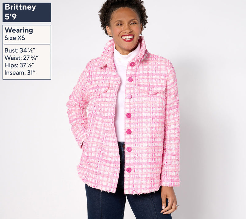 Jingle Belles by Kim Gravel Girl Boss Boucle Shacket — View 11