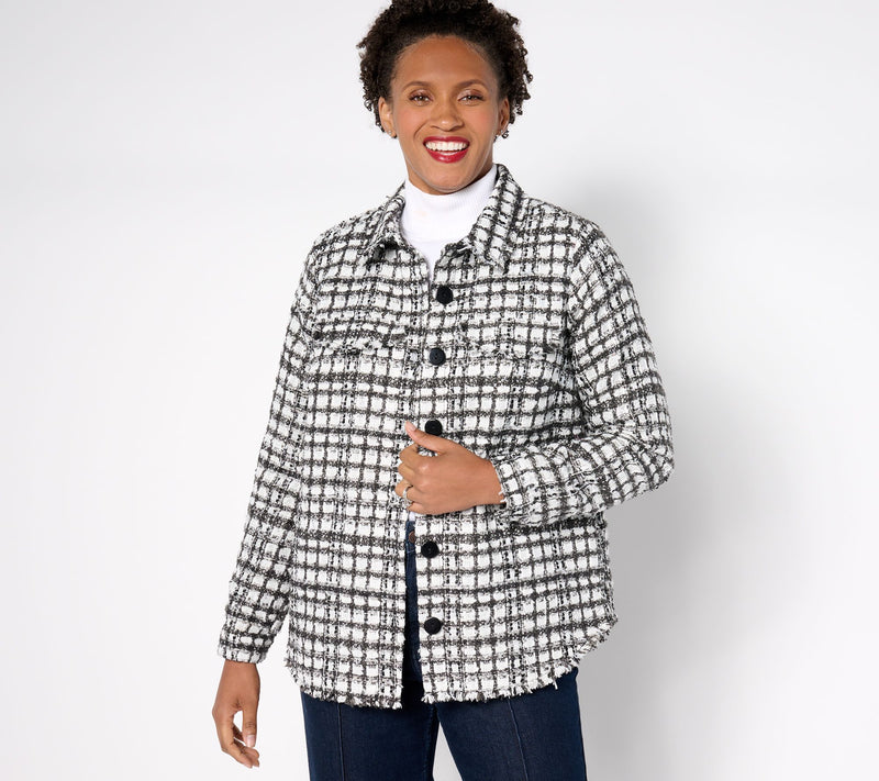 Jingle Belles by Kim Gravel Girl Boss Boucle Shacket — View 9
