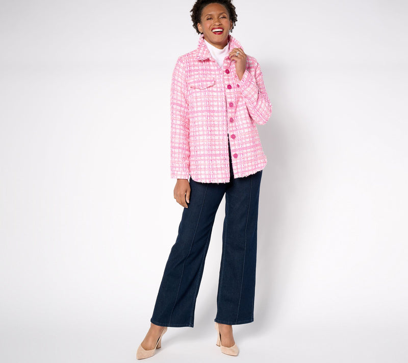 Jingle Belles by Kim Gravel Girl Boss Boucle Shacket — View 13