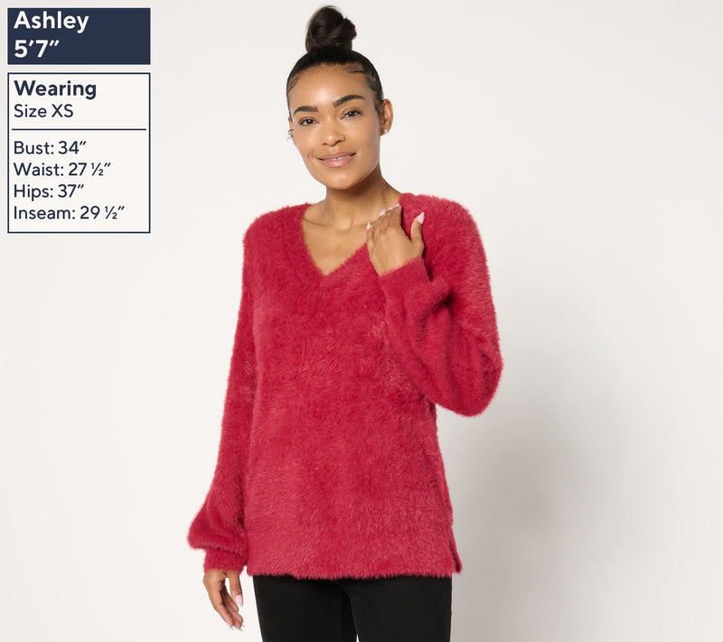 Jingle Belles by Kim Gravel Eyelash Yarn Sweater — View 13
