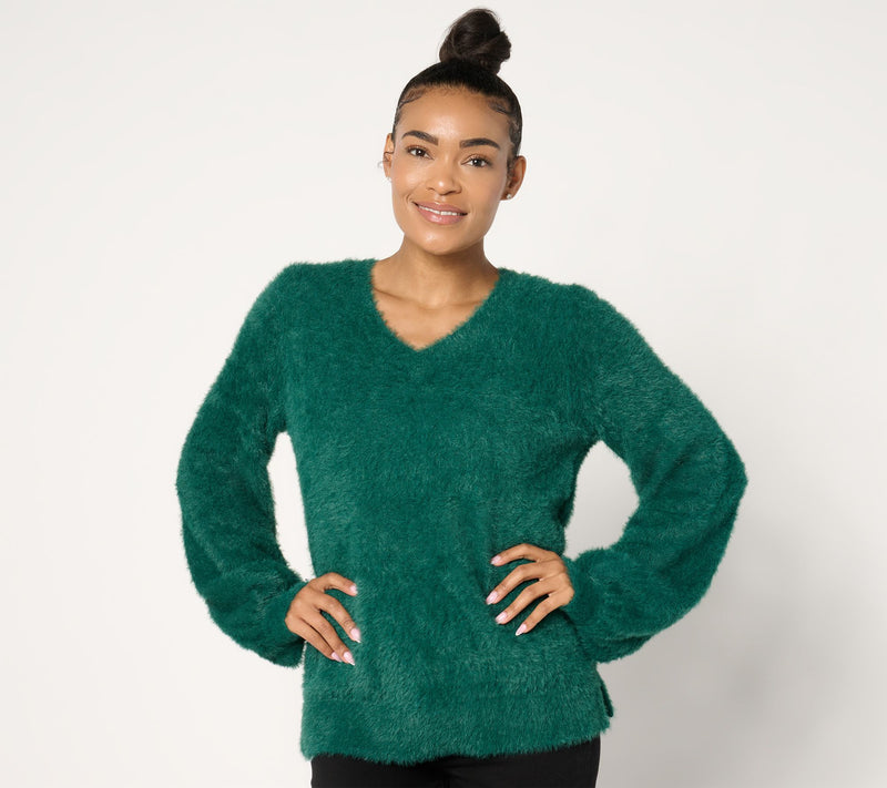 Jingle Belles by Kim Gravel Eyelash Yarn Sweater — View 7