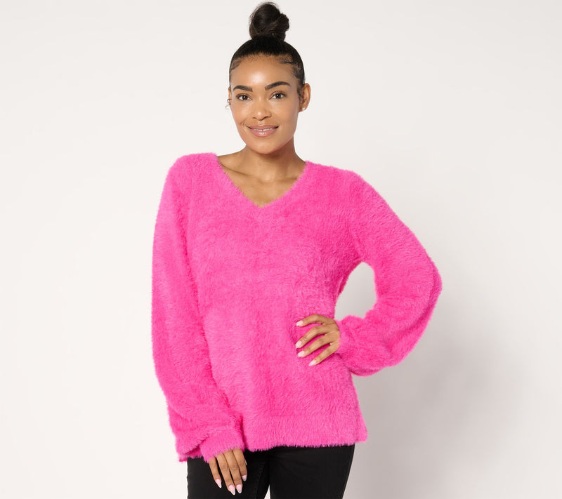 Jingle Belles by Kim Gravel Eyelash Yarn Sweater — View 9