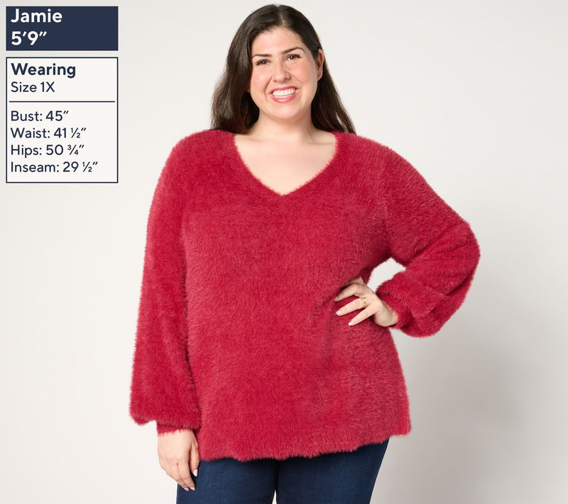 Jingle Belles by Kim Gravel Eyelash Yarn Sweater — View 12