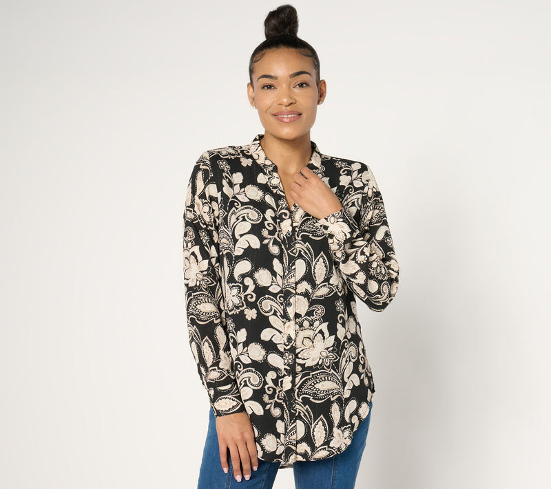 Belle by Kim Gravel Let the Good Times Scroll Tunic Blouse — View 12