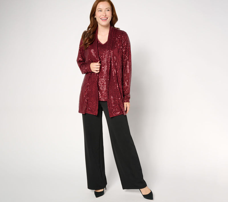 Jingle Belles by Kim Gravel Sequin Mesh Open Front Topper — View 13