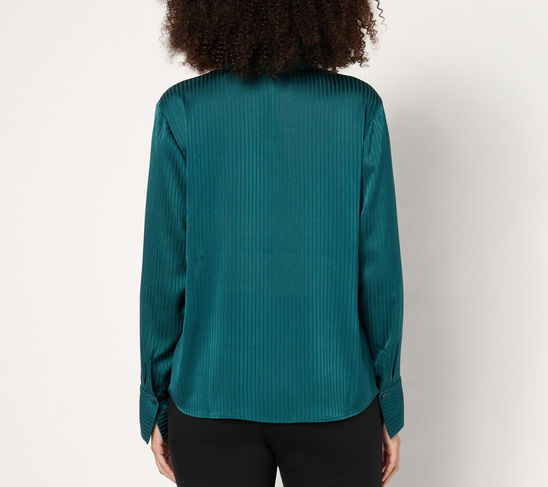BEAUTIFUL by Lawrence Zarian Button-Front Novelty Bow Blouse — View 11