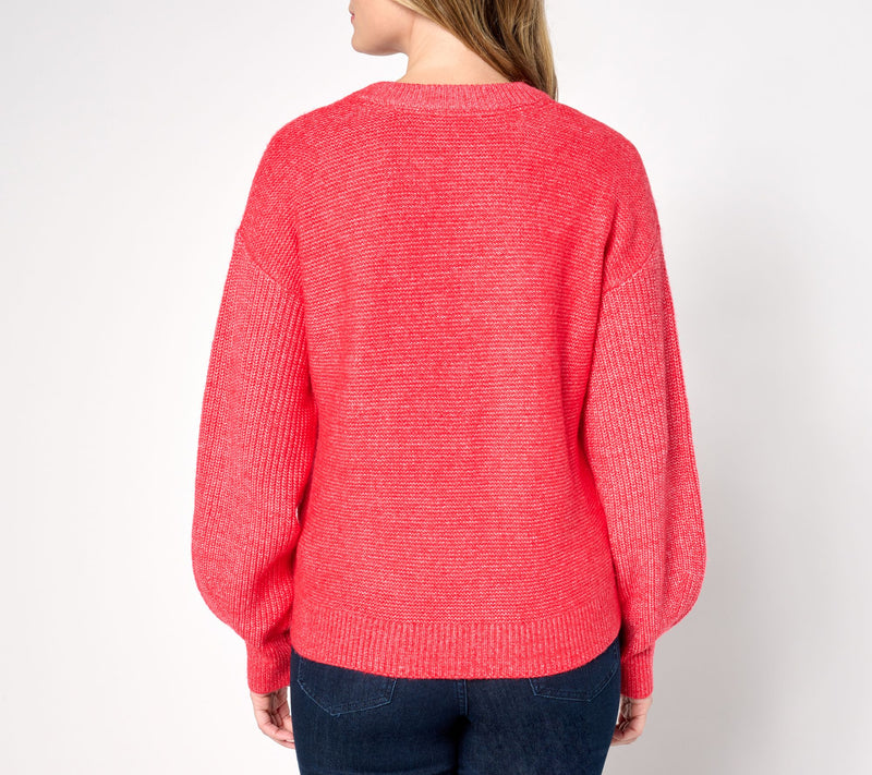 AnyBody Mixed Stitch Crewneck Sweater — View 12