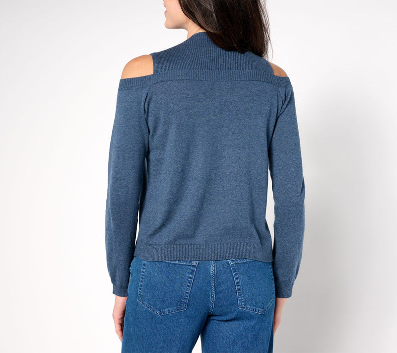 AnyBody Cold Shoulder Pullover Sweater — View 12