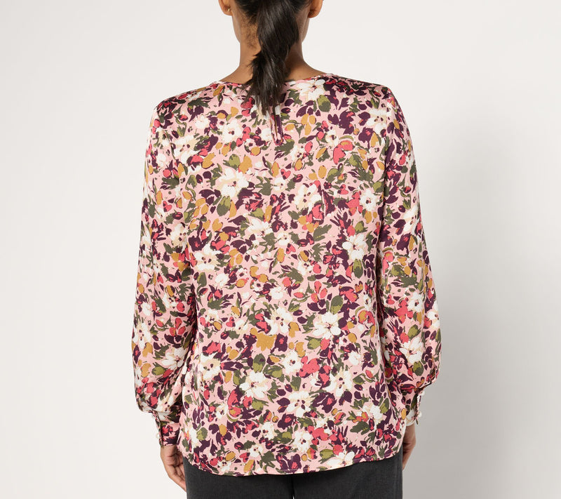 BEAUTIFUL by Lawrence Zarian Long Sleeve Printed Blouse — View 11
