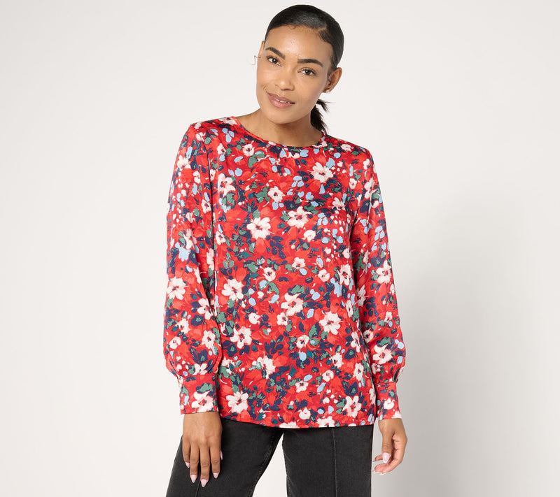 BEAUTIFUL by Lawrence Zarian Long Sleeve Printed Blouse — View 5