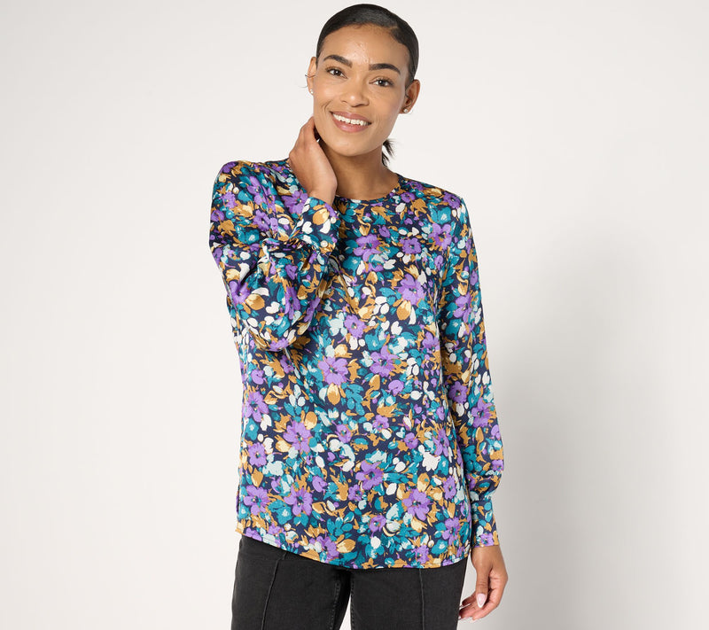 BEAUTIFUL by Lawrence Zarian Long Sleeve Printed Blouse — View 7