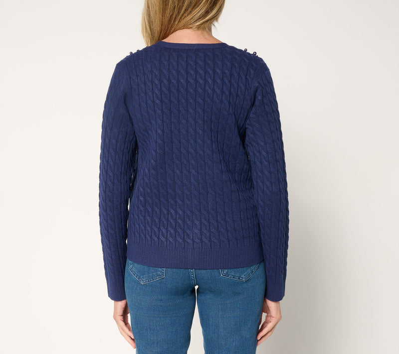 BEAUTIFUL by Lawrence Zarian The Annie Embellished Pearl Cardigan — View 10