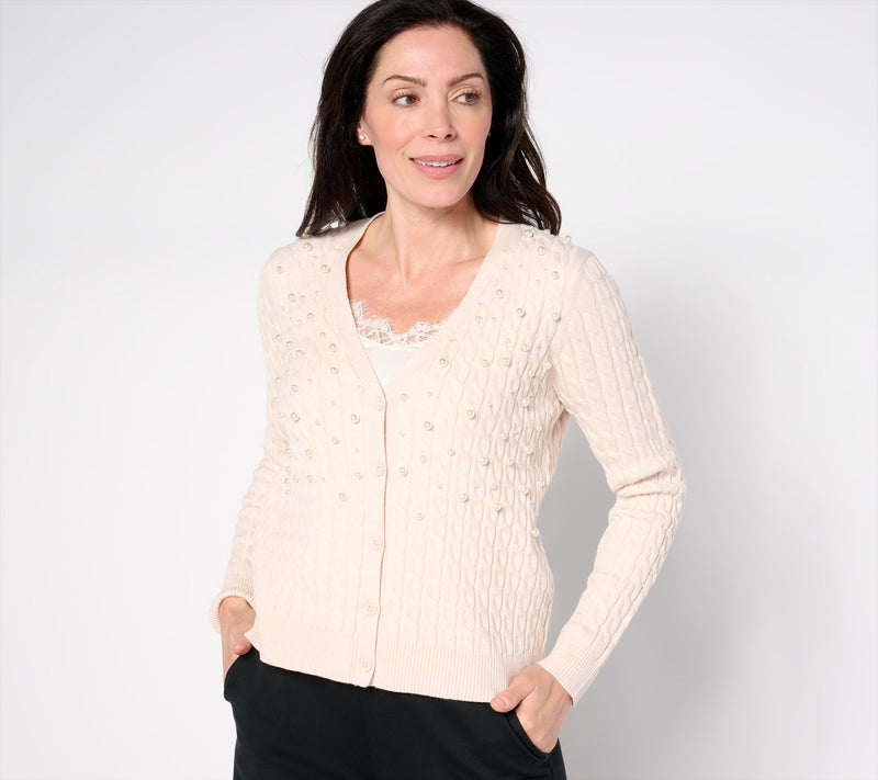 BEAUTIFUL by Lawrence Zarian The Annie Embellished Pearl Cardigan — View 5