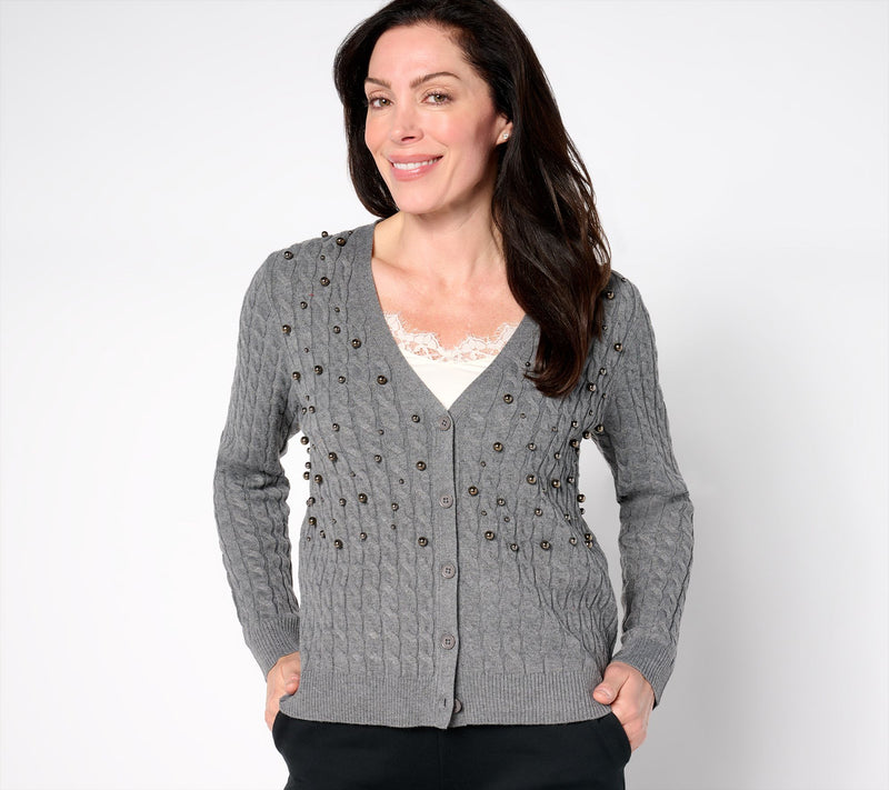 BEAUTIFUL by Lawrence Zarian The Annie Embellished Pearl Cardigan — View 7
