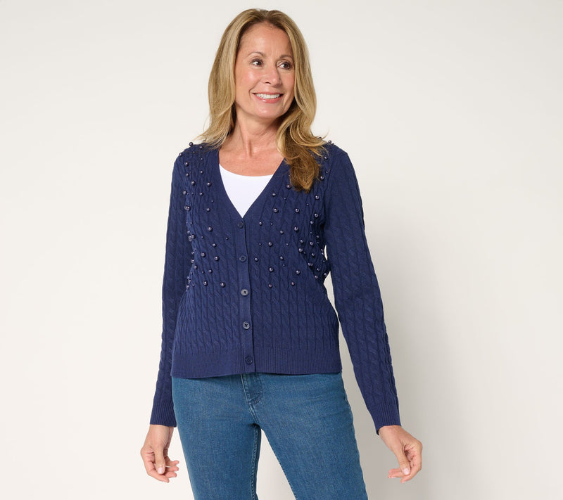 BEAUTIFUL by Lawrence Zarian The Annie Embellished Pearl Cardigan — View 15