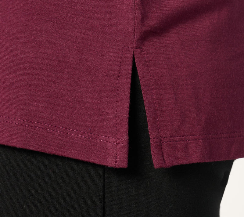 Belle by Kim Gravel Modal Spandex Sateen Cowl Neck Top — View 17