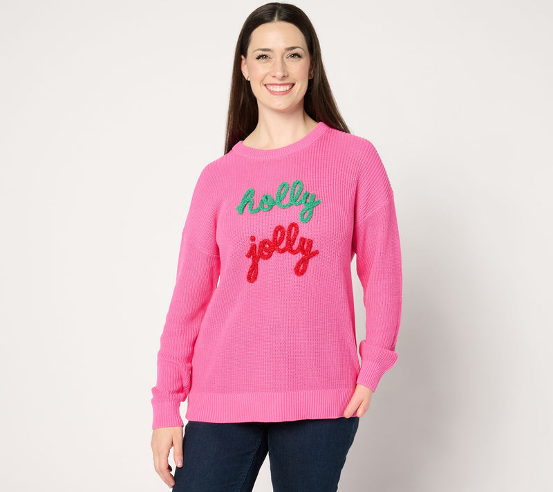 Jingle Belles by Kim Gravel Merry Messages Shaker Knit Sweater — View 5