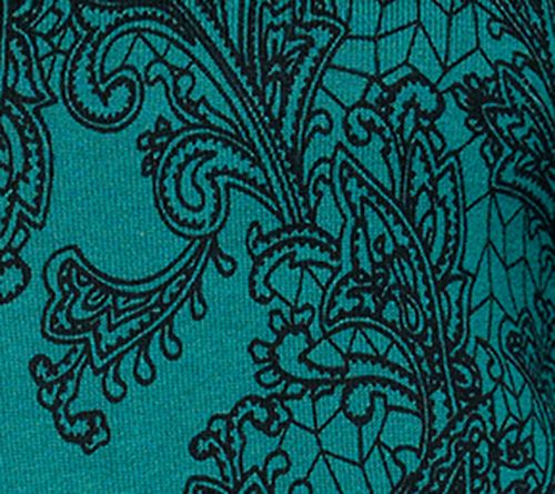 Susan Graver Printed Fine Gauge Sweater with Bateau Neck — View 2