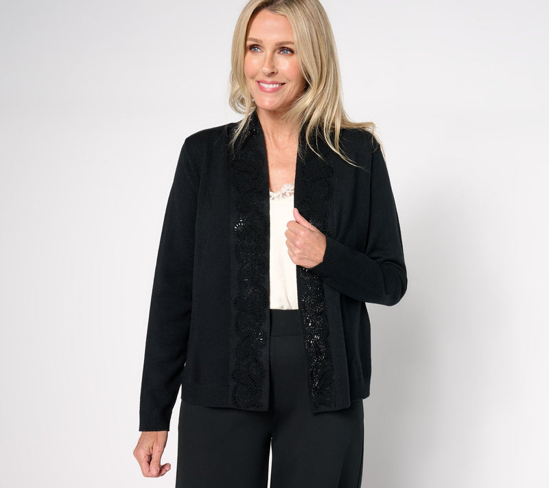 Susan Graver Occasions Embellished Sweater Cardigan — View 11