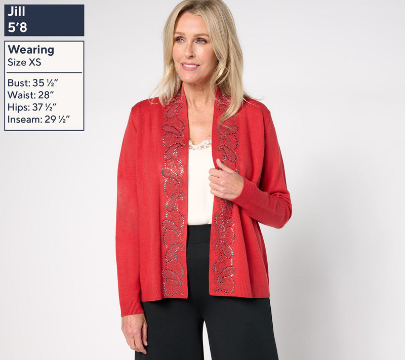 Susan Graver Occasions Embellished Sweater Cardigan — View 13