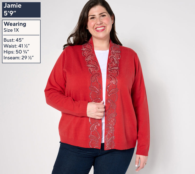 Susan Graver Occasions Embellished Sweater Cardigan — View 12