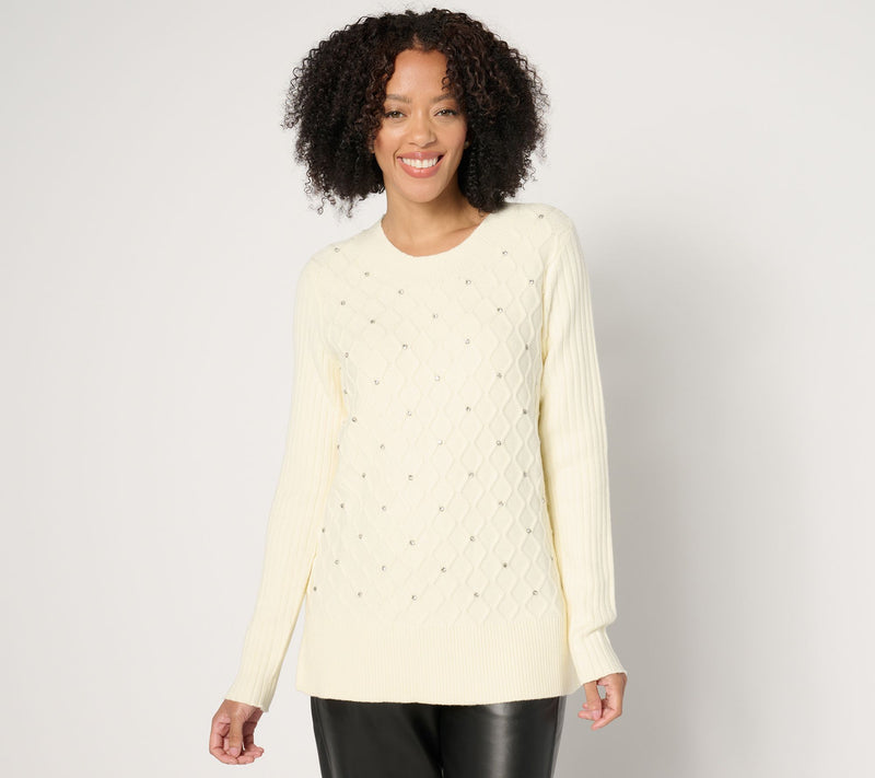 Susan Graver Occasions Regular Embellished Sweater Tunic — View 9