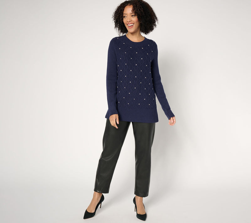 Susan Graver Occasions Regular Embellished Sweater Tunic — View 13